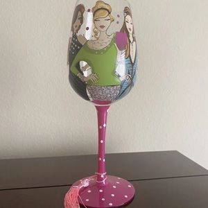 NWB Lolita Wine Glass Great Minds Drink Alike Wine Lovers Best Friends Sisters